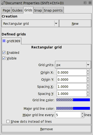 Grids tab.