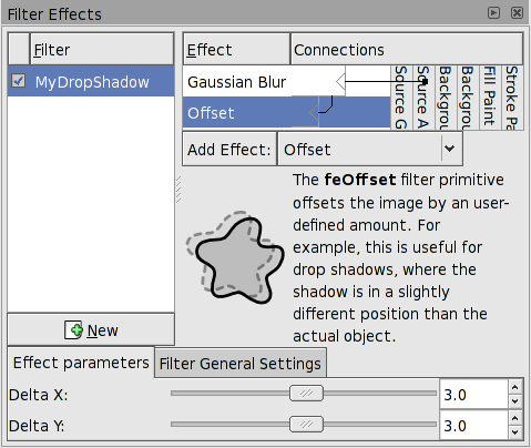 Filter Effects dialog: Drop Shadow.