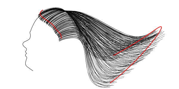 Stitch path effect: hair.