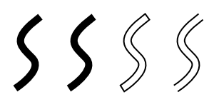 Parallel lines via the Stroke to Path command.