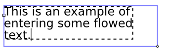 Entering flowed text.
