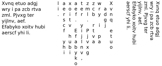 Horizontal, vertical, and rotated text.