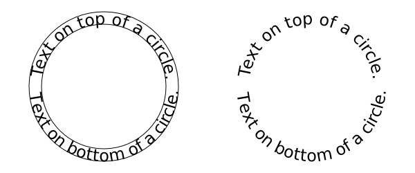 Text on a circle.