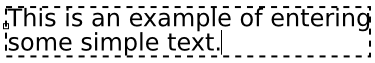 Entering regular text.