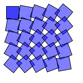 A P1 symmetry tiling with a rotation.