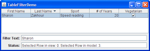 TableFilterDemo with filtering