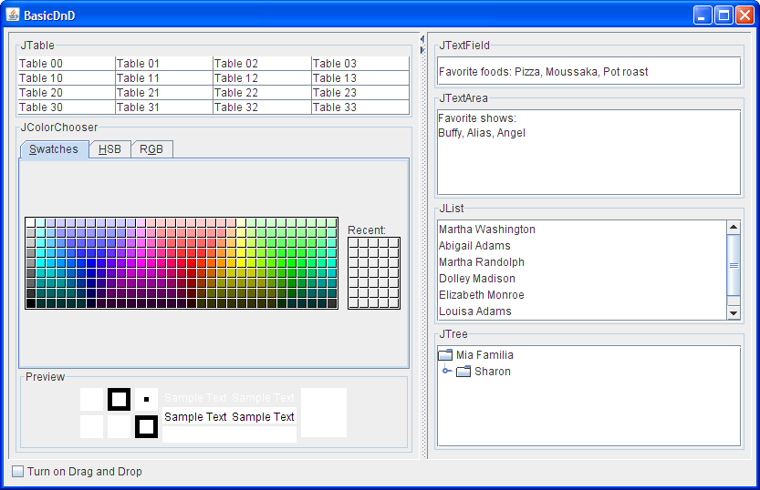 Basic Drag and Drop behavior