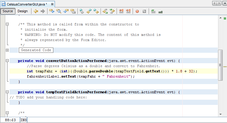 Step 3: Add the Temperature Conversion Code